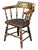 Wood American Ebonized Captain's Chair With Federal Style Fruitful Bounty Basket For Sale - Image 7 of 16