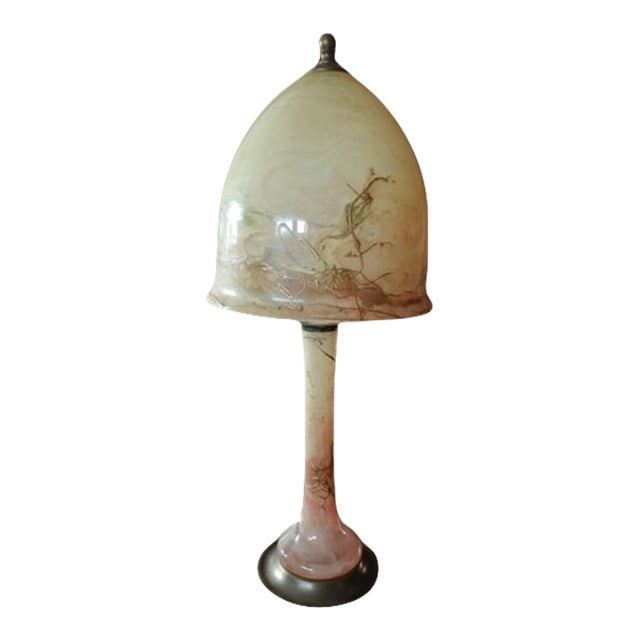 Early 20th Century Art Noveau Glass Table Lamp For Sale