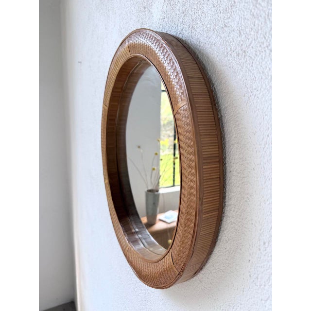 Round Wicker Mirror, 1960s For Sale - Image 14 of 18