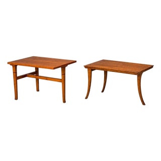 t.h. Robsjohn-Gibbings, Rare Trapeza End Tables, Walnut, Greece, 1937 For Sale