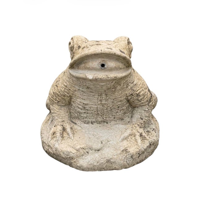 Traditional Vintage-Style Large Cast Stone Frog Fountain Spouter For Sale - Image 3 of 9