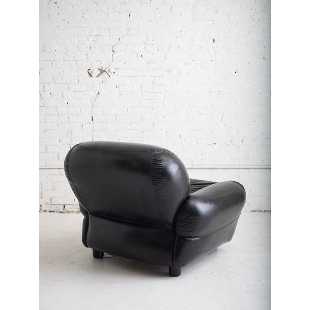 Space Age Overstuffed Leather Lounge Chair For Sale In New York - Image 6 of 13