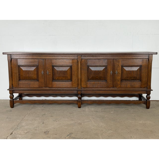 Mid-Century Modern Stained Oak Sideboard by Henning Kjærnulf, Denmark, 1960s For Sale - Image 12 of 12