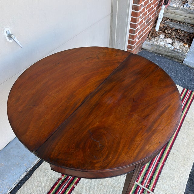 Antique Mahogany Hepplewhite Demilune Flip-Top Game Table, Philadelphia, Circa 1790s For Sale - Image 9 of 12