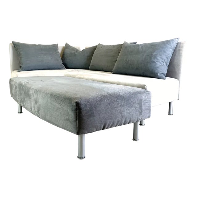 Fabric Velvet Sofa Corner by Franz Fertig For Sale