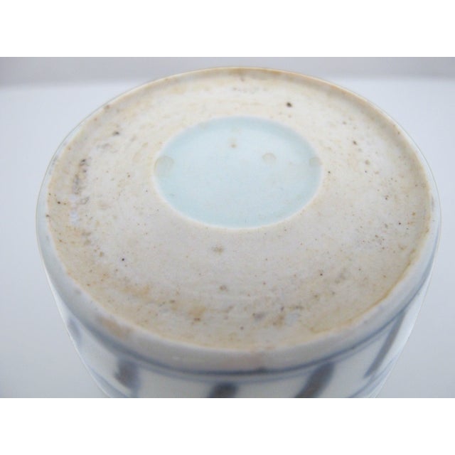 Japanese Edo Blue & White Porcelain Scholars Soba Choko Noodle Bowl or Tea Cup For Sale In Portland, OR - Image 6 of 6