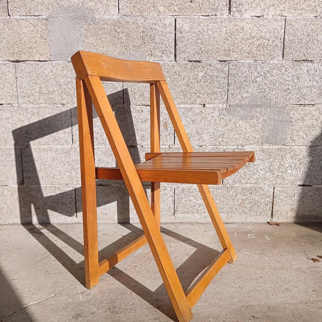 Vintage Folding Chairs in Wood by Aldo Jacober, 1968, Set of 4, in Good conditions. Designed 1970 to 1979 This piece is...