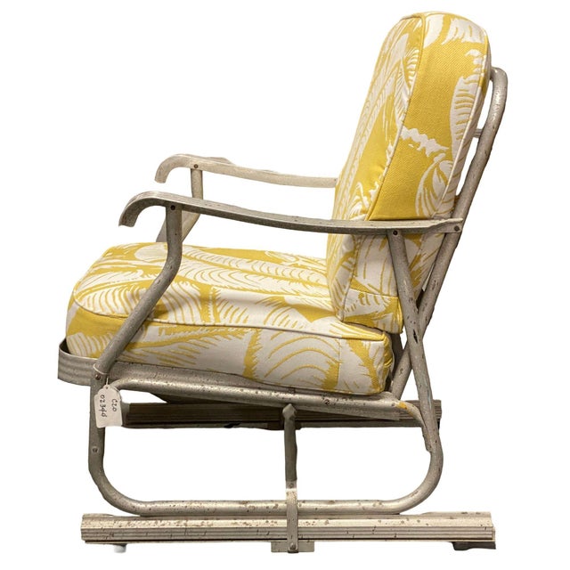 1950s Mid-Century Aluminum Patio/Outdoor Lounge Chair With Ski Legs For Sale - Image 4 of 11