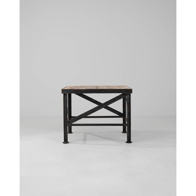 20th Century French Metal Side Table With Wooden Top For Sale - Image 17 of 18