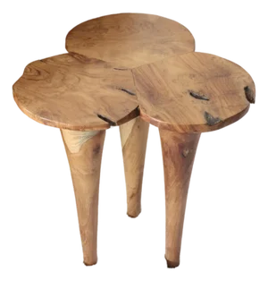 Live Edge Trefoil Side Table - Organic Modern