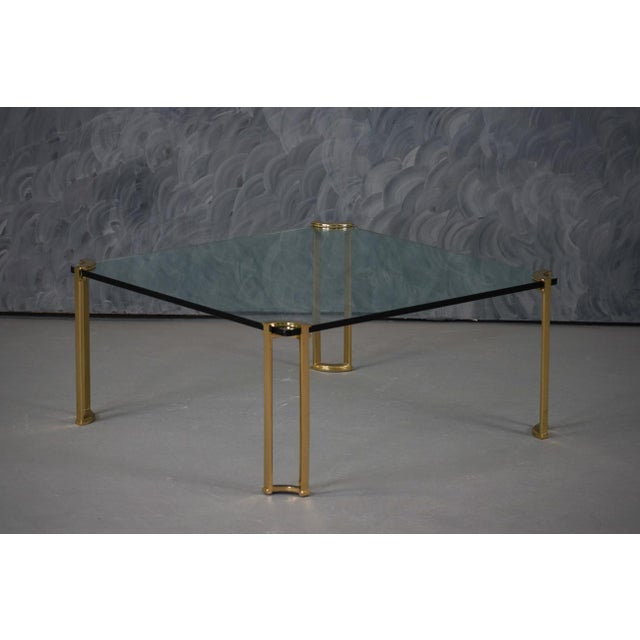 Large Vintage Bronze and Glass Coffee Table by Peter Ghyczy, Germany, 1970s For Sale - Image 4 of 8