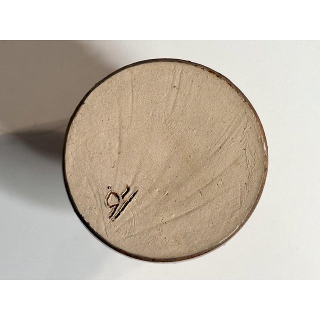 Earth Glazed Studio Ceramic Art Vase from Omega, 1980s For Sale - Image 10 of 12