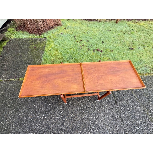 Wood 1960s Poul Hundevad for Domus Mid Century Danish Teak Expanding Serving Bar Cart, Attributed For Sale - Image 7 of 8