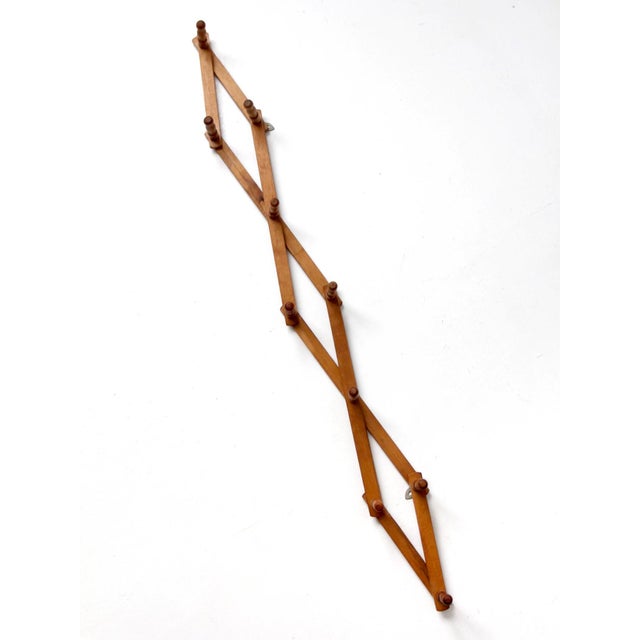 Mid 20th Century Vintage Wooden Accordion Peg Rack For Sale - Image 5 of 15