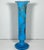 Victorian 19th Century Victorian Moser Blue Opaline Glass Vase: Gilt Floral Decor, 15.5" For Sale - Image 3 of 10