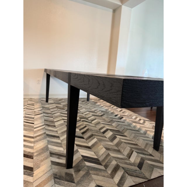 Black Restoration Hardware French Contemporary Black Oak Extension Dining Table - 84"-132" For Sale - Image 8 of 13