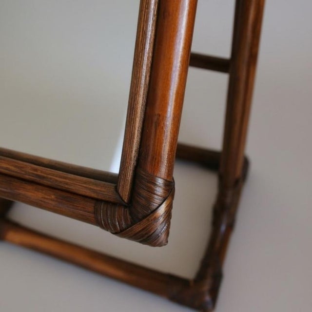 Vintage French Rattan Cheval Mirror, 1960s For Sale - Image 6 of 18