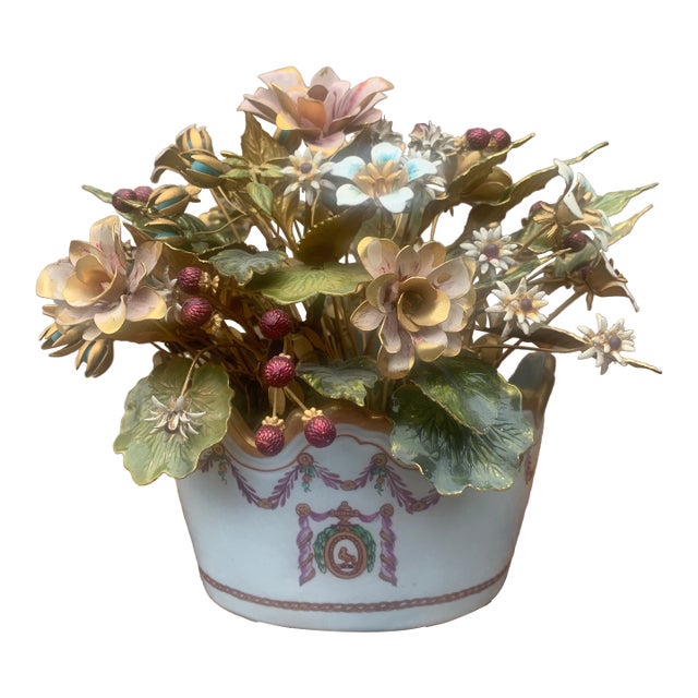 1970s Fleurs Des Siècles Enamel Flower Bouquet by Jane Hutcheson for Gorham For Sale