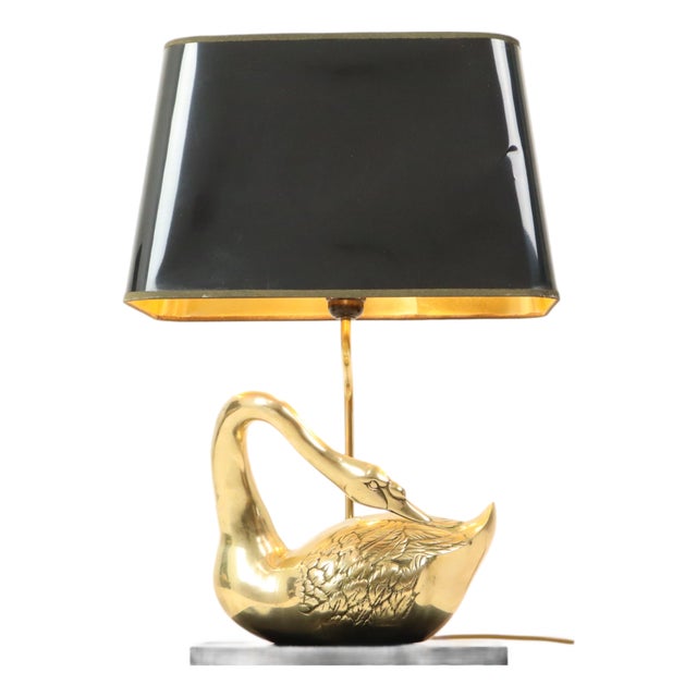 Large Hollywood Regency Swan Table Lamp from Regina, Italy, 1970s For Sale