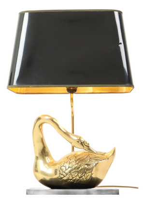 Large Hollywood Regency Swan Table Lamp from Regina, Italy, 1970s