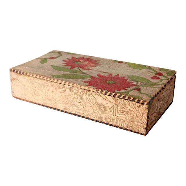 Antique Victorian Pyrography Box For Sale