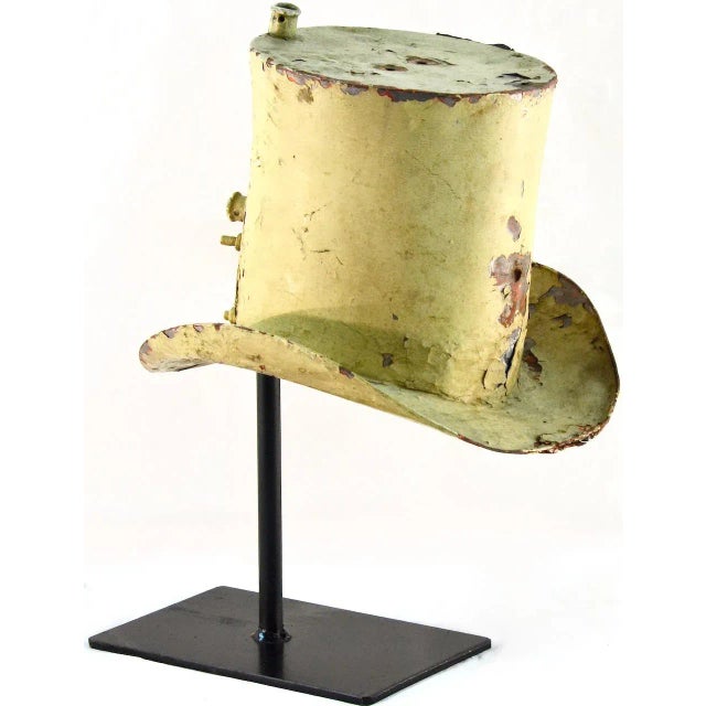Antique Top Hat Trade Sign, Hand Made Original Paint For Sale - Image 4 of 5