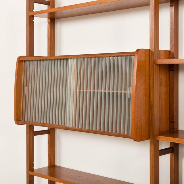 Brown Scandinavian Free-Standing Teak Wall Unit, Norway, 1960s For Sale - Image 8 of 18