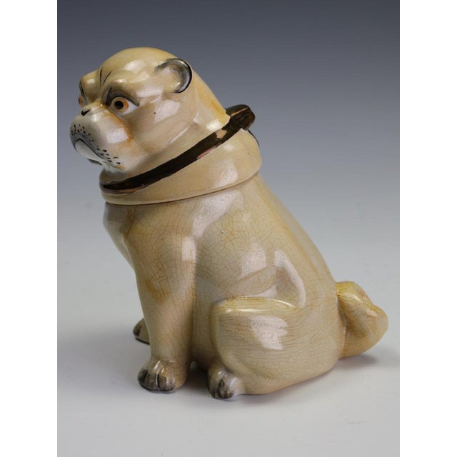 Seated Pug Tobacco Jar from Staffordshire Pottery, 1900 For Sale - Image 12 of 18