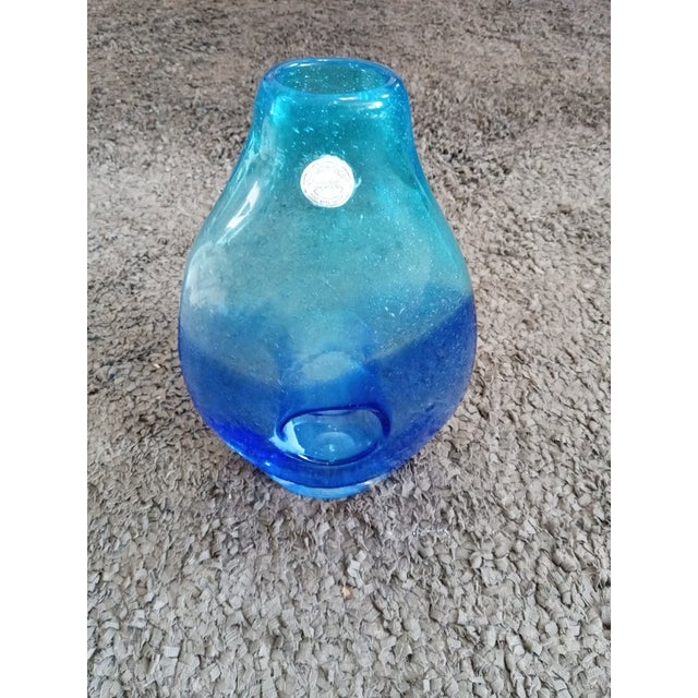 Glass 1970s Vidrios San Miguel Spain Recycled Ombre Bubble Glass Vase For Sale - Image 7 of 7