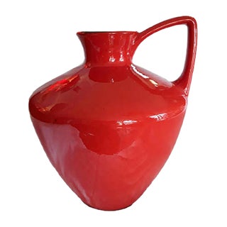 Large Vintage Red Ceramic Model 401-40 Vase from Scheurich, 1970s For Sale