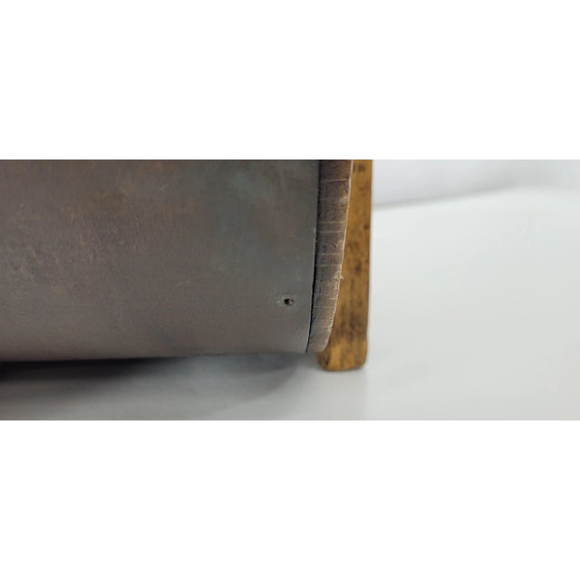 Vintage Art Deco Wood and Metal Magazine Rack For Sale - Image 4 of 9