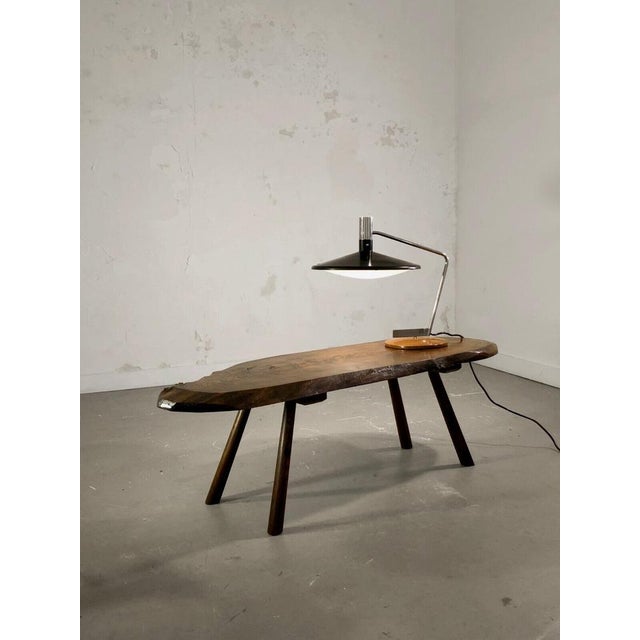 Gouge-cut Wooden Coffee Table, France, 1950s For Sale - Image 10 of 18