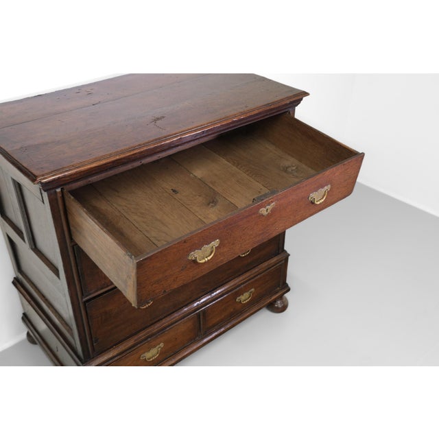 Antique William and Mary Jacobean Joined Oak Provisional Chest of Drawers, 1690 For Sale - Image 9 of 18
