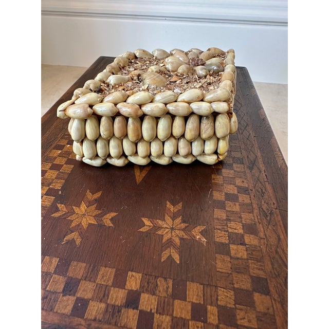 Textile Vintage Tony Duquette Style Seashell Encrusted Box For Sale - Image 7 of 14