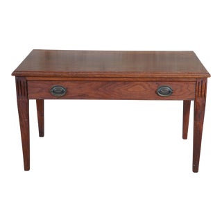 Mid 20th Century Mid Century Sheraton Revival Walnut Piano Seat Coffee Table with Drawer For Sale