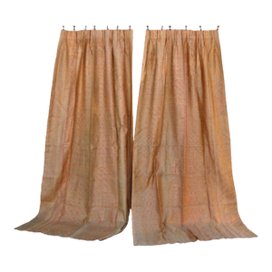 Fortuny Orange Ashanti Design Vintage Curtains a Pair