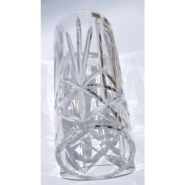 1950s Victorian Brilliant Cut Glass Hurricance Candle Holder Star Base Underplate For Sale - Image 13 of 14