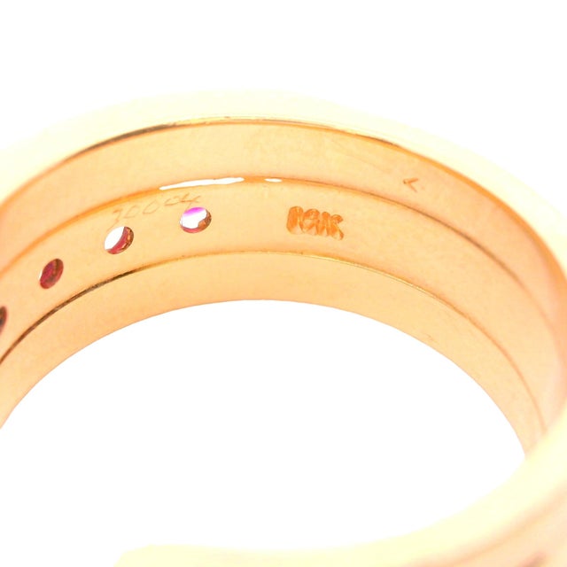 1980s 14k Yellow Gold Ruby & Diamond Band Ring, Size 6.75 For Sale - Image 12 of 12