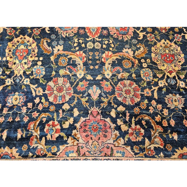 19th Century Oversized Persian Farahan Sarouk Rug, Hand-Knotted Wool, Allover Geometric Design, Navy & Red, 11x17 For Sale - Image 14 of 16