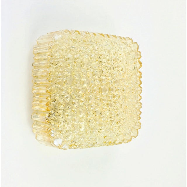 Mid Century Amber Bubble Glass Flush Mount/Ceiling Light or Wall Light/Sconce by Helena Tynell for Limburg, Germany, 1970s For Sale - Image 9 of 11