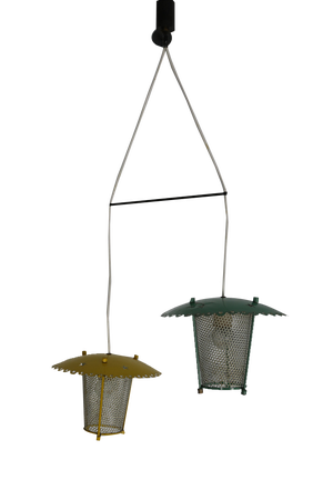 Italian Hanging Lamp with Two Lanterns, 1950s