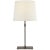 Visual Comfort Signature Dauphine Bedside Lamp in Aged Iron with Linen Shade For Sale