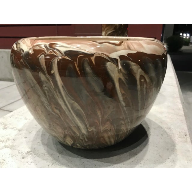 Antique Weller Pottery Marbleized Jardinière & Pedestal For Sale In Denver - Image 6 of 13