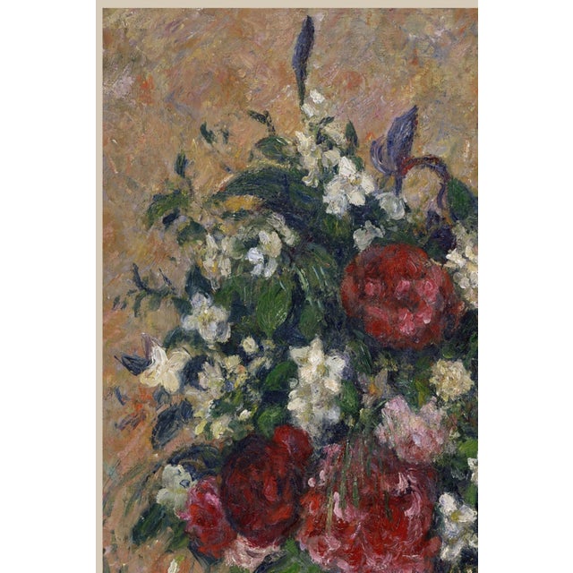 Camille Pissarro Vintage French Impressionist Art Print – Red Peonies by Pissarro, 30" X 40" For Sale - Image 4 of 8
