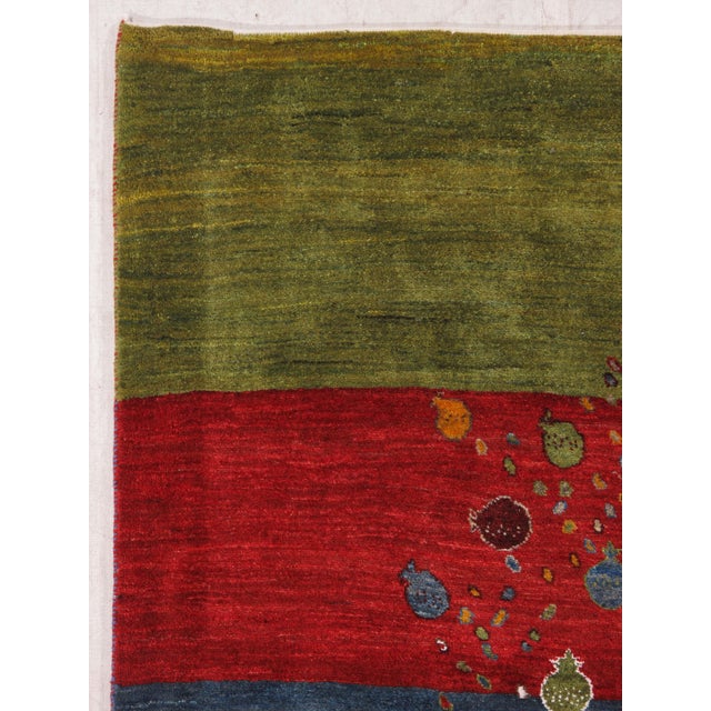 Vintage Hand-Knotted Persian Gabbeh Rug 5'4" X 7'10" For Sale - Image 4 of 6