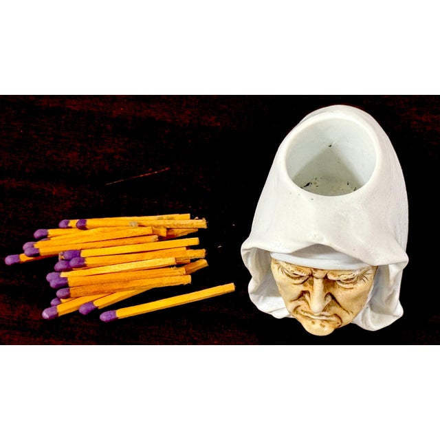 Rare German Porcelain Figural Matchstrike Frowning Nun, Atrib. Schafer & Vater For Sale - Image 9 of 9