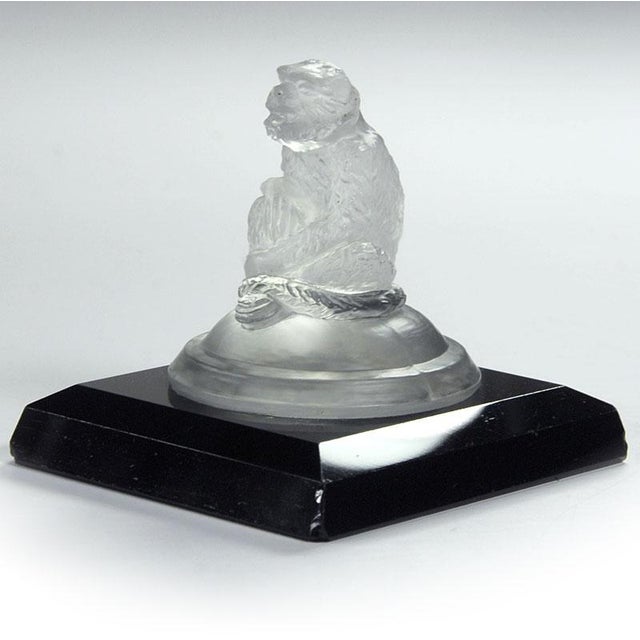 Vintage Glass Monkey Figurine, 1930s, in Good conditions. Designed 1920 to 1949