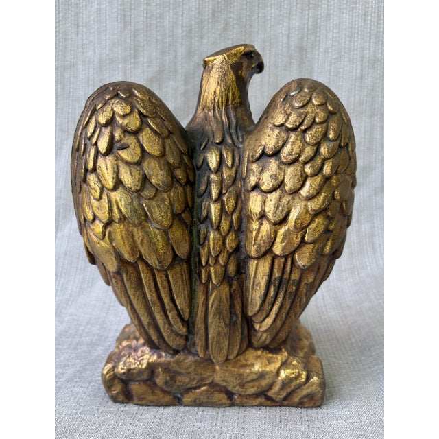 American Heavy Vintage Bronze Symbolic Eagle Figurine For Sale - Image 3 of 15