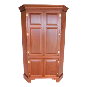 Owen Suter's Chippendale Style Blind Door Mahogany Corner Cabinet 81"h X 52"w