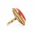 Mid-Century 18k Gold & 24.5 Ct Japanese Red/Orange Coral Cabochon Cocktail Ring For Sale - Image 10 of 12